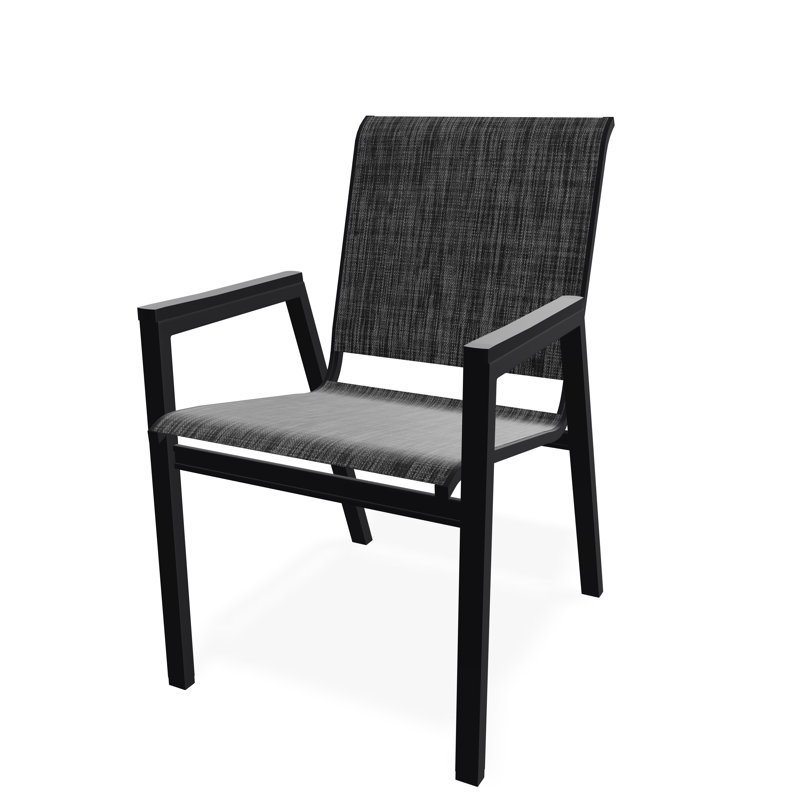 Bazza Outdoor Dining Chair, Augustine Shadow, Black