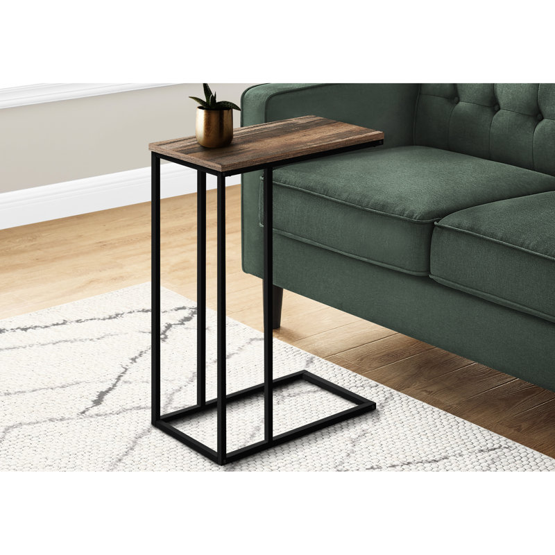 Table moderne avec structure en stratifié brun récupéré et métal noir solide pour la structure de décoration du coin-détente