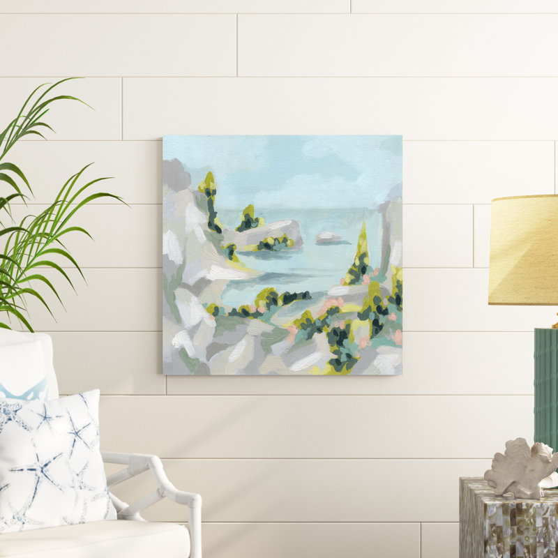 «Pastel Cove I» par June Erica Vess - peinture sur toile tendue, H 30 po x l 30 po