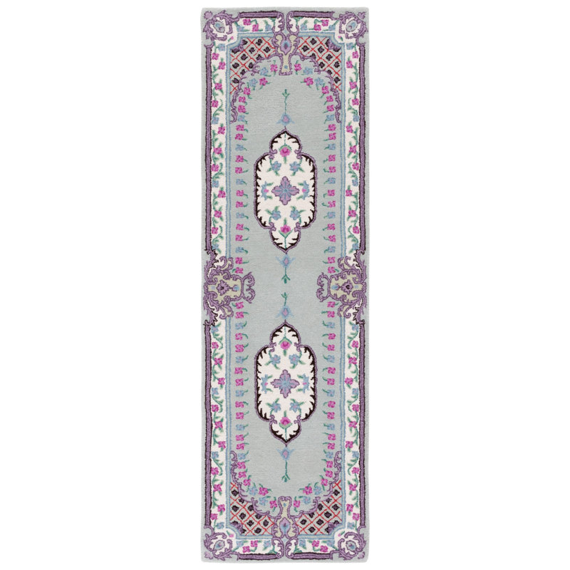 Cordel Hand Tufted Wool Floral Rug, Runner 2'3" x 8'
