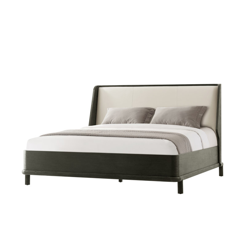 Repose Upholstered Wingback Bed, Charcoal Oak, King