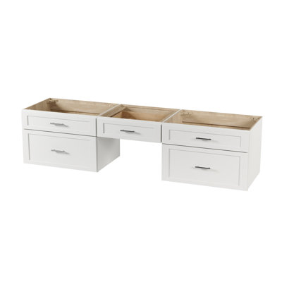 Disar 84" Floating Wall Mounted Double Bathroom Vanity With Desk Without Top