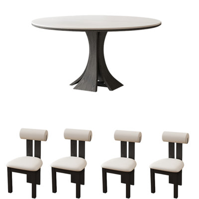 Table de salle à manger ronde moderne et minimaliste