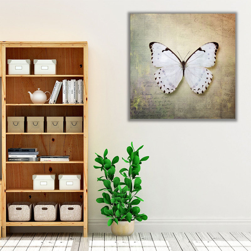 «French Butterfly II», reproduction d'art sur toile, H 24 po x l 24 po