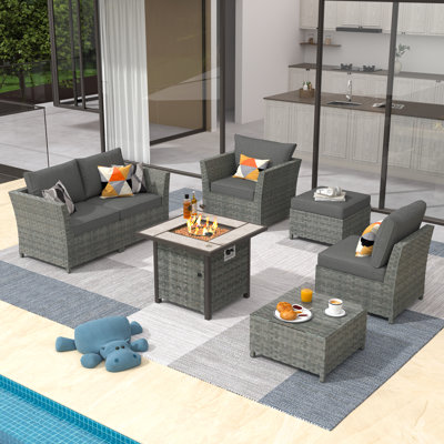 Nakeisha 5 - Person Patio Conversation Set with Cushions