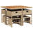 Garden Dining Set Beige PE Rattan 8-Seater, Cube Design Foldable-1432580156-1432580158