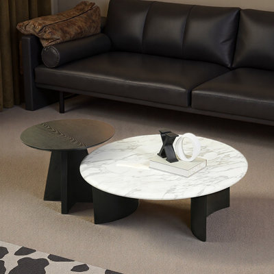 Italian round marble coffee table