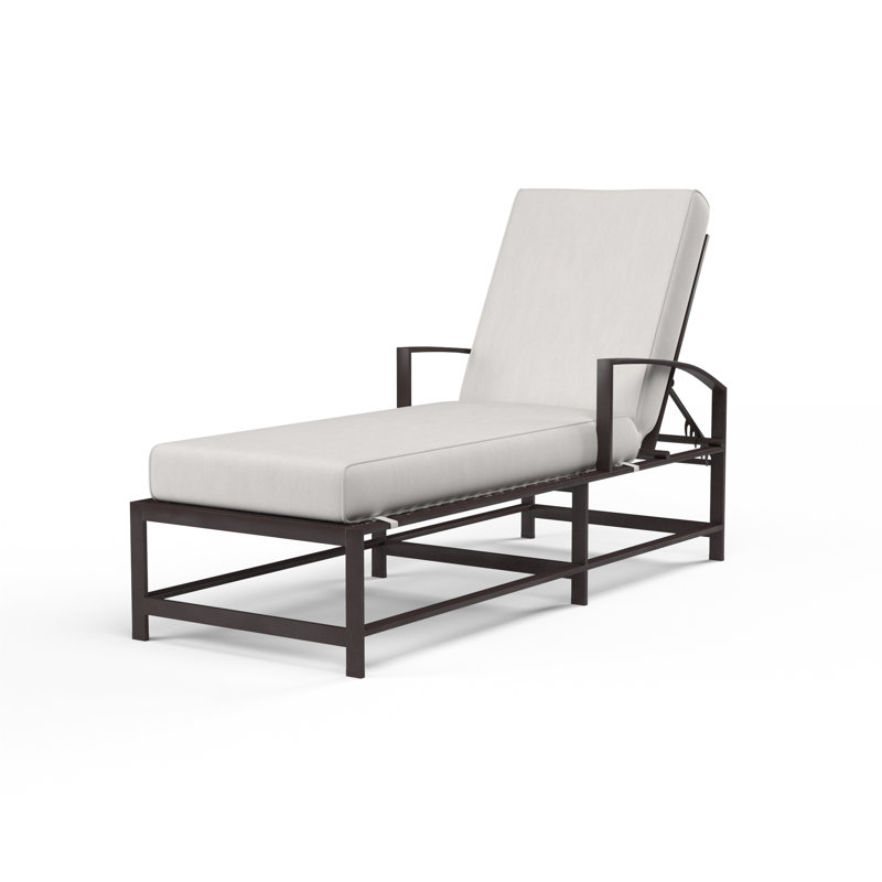 La Jolla Outdoor Chaise Lounge, Canvas Flax Sunbrella®