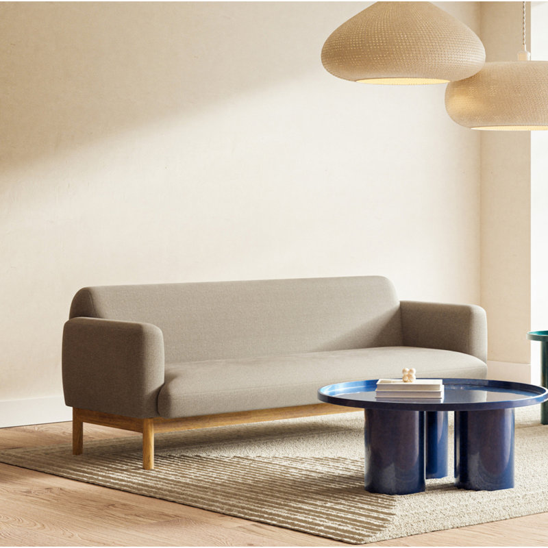 Tulum Sofa, Metro Light Gray Linen Blend, 68" W