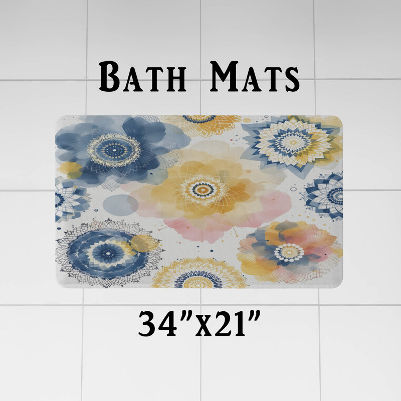 Rideau de douche avec tapis de bain, H 93 po x l 70 po