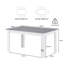 120X80x75cm/ 138x90x75cm Dining Table, Greywhite-1225590494