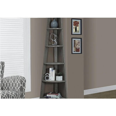Five-tier corner bookshelf, a space-saving home or office display shelf