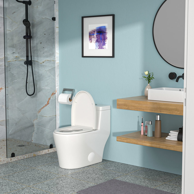 Toilette en céramique à double chasse avec glacis et siège silencieux à une fonction silencieuse