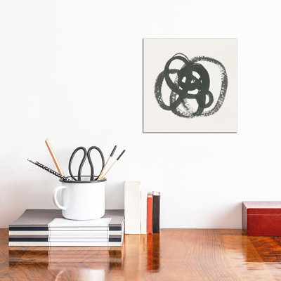 Scribbly Black I by Moira Hershey - Wrapped Canvas Print