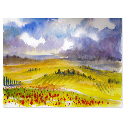 «Beautiful Tuscan Hills Italy», impression sur toile tendue