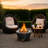 Round Smokeless Fire Pit, Wood Burning Outdoor Fireplace With Fire Poker, Ash Pan & Dust Cover For Backyard & Garden, 16"X 26"X 26"