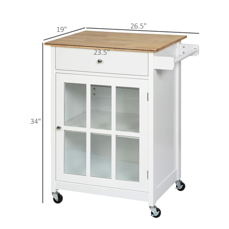 Îlot de cuisine mobile (sans tabourets)