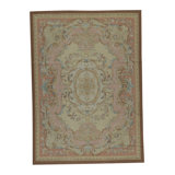 Hand-Knotted High-Quality Ivory and Gold Area Rug