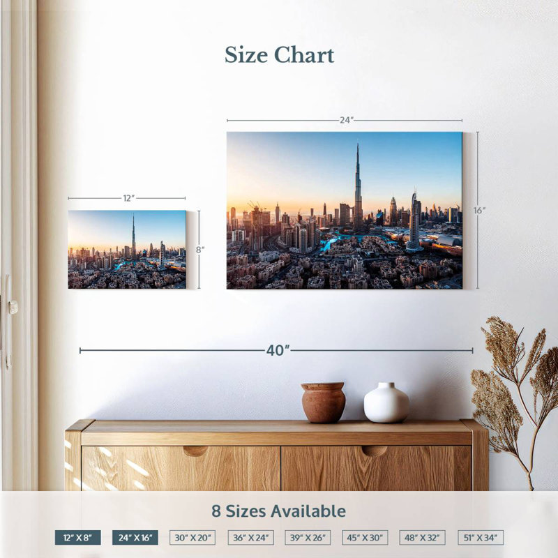 Marchelle Majestic Dubai Skyscrapers, 16" H x 24" W
