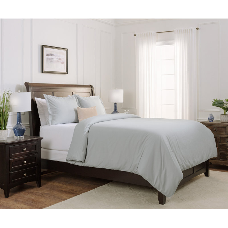 Ensemble de housse de couette ultra-doux, Housse de couette grand + 2 taies d'oreiller, Argent