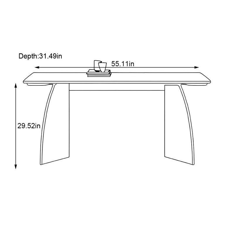 Table de salle à manger Retro, H 29,52 po x L 55,11 po x l 31,49 po