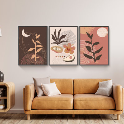 Ensemble de 3 reproductions de photos sur toiles