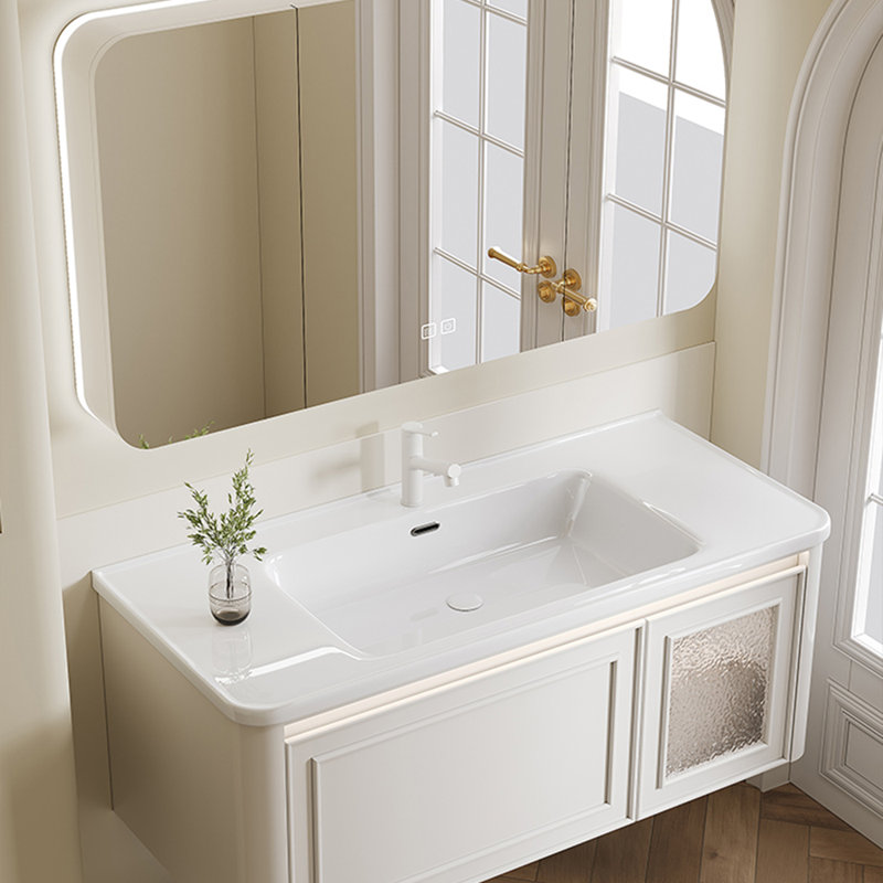 Armoire de salle de bain légère de luxe de style crème