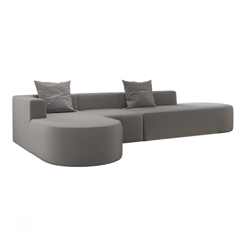 L Shaped Modular Sectional Couch With Deep Seating, Movable Ottoman, And No-Assembly Design For Easy Setup And Ultimate Comfort