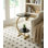 Table d'appoint en forme de C avec rangement à 2 niveaux, plateau rond en bois et structure en métal doré, table de bout moderne pour le salon, la chambre à coucher ou le chevet - noir