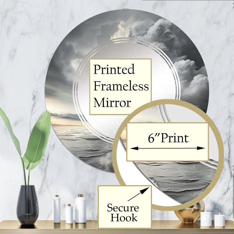 Miroir mural Det, 32 po x 32 po