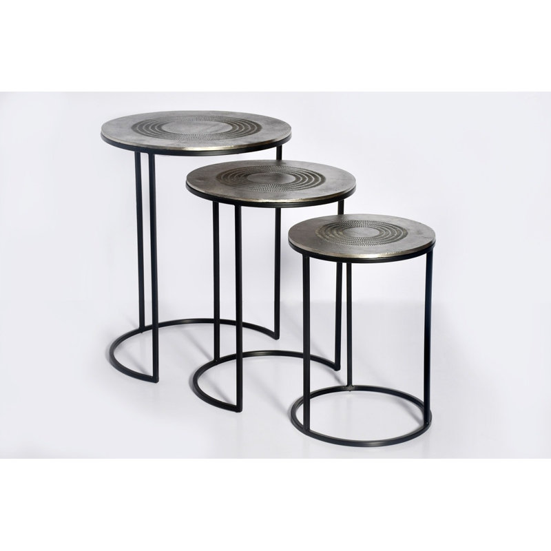 3 - Piece Living Room Table Set, Antique Gray