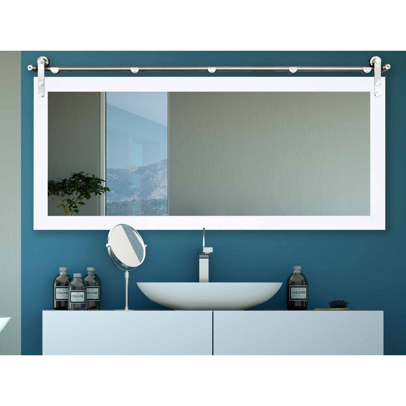 Karlyn Engineered Wood Flat Mirror, White, 30.5 x 51.5