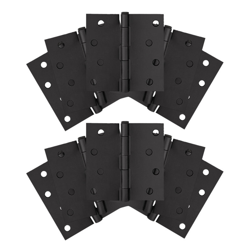 Paquet économique de charnières de porte de coin 4 po (10 par paquet), Noir mat