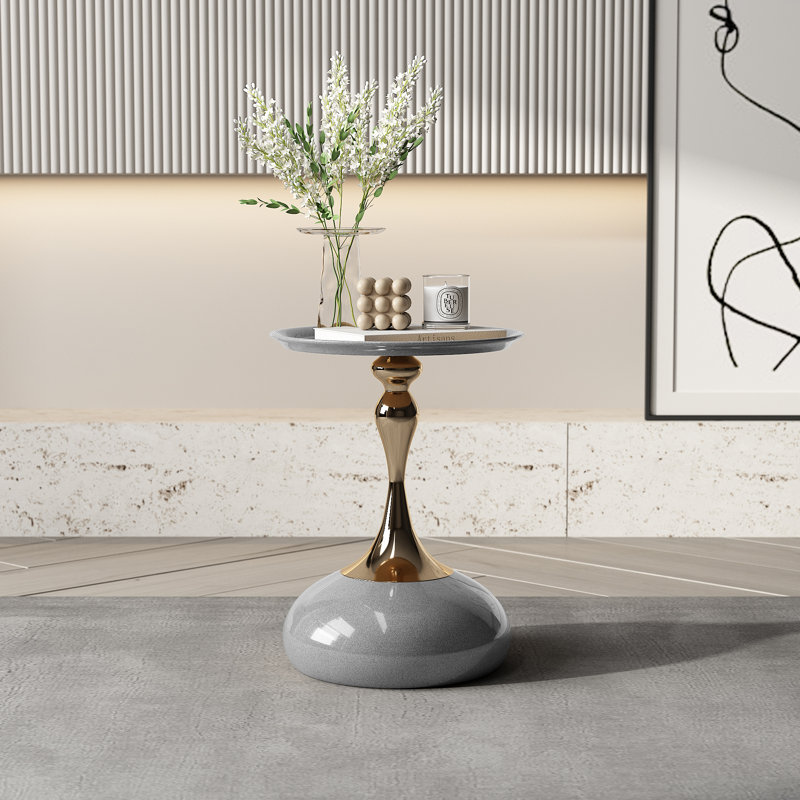Table d'appoint moderne avec base lestée, finition résistante aux égratignures et nano-enduite - Table d'appoint polyvalente pour le salon, la chambre à coucher, le balcon