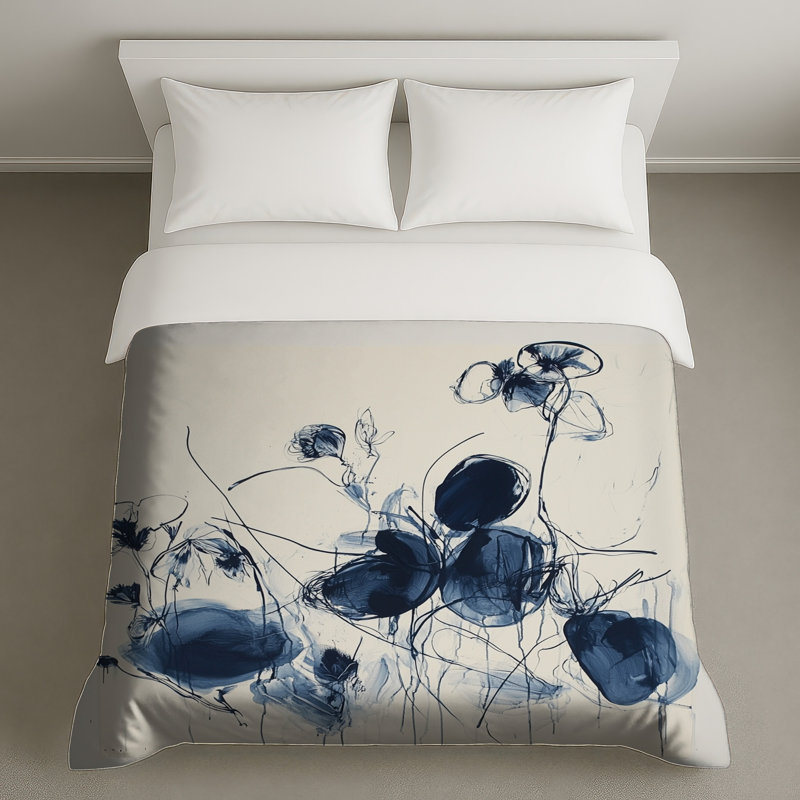 Housse de couette abstraite Floral Bedding, Grand lit