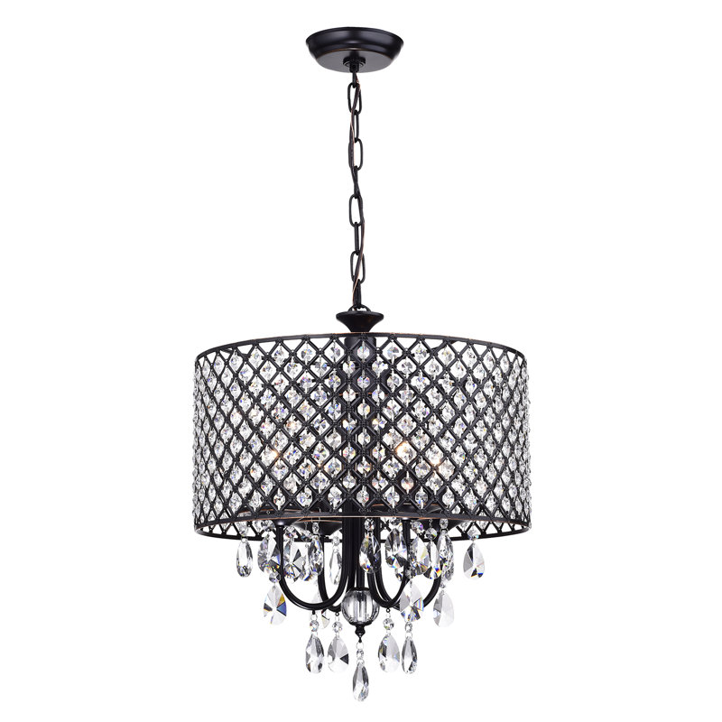 Ivonna 4 - Light Dimmable Drum Chandelier, Oil Rubbed Bronze