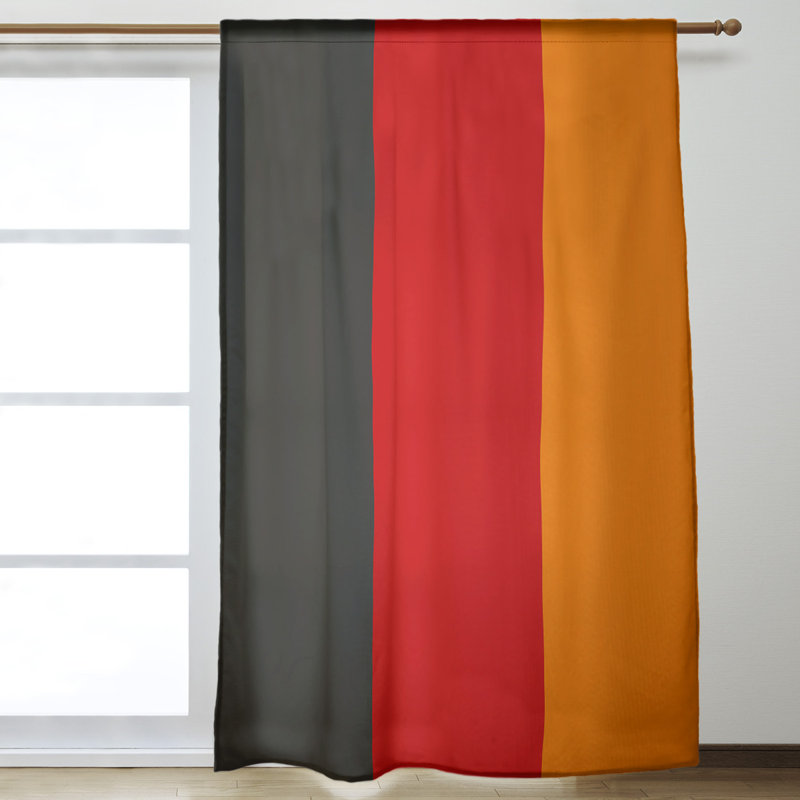 Mississippi Rebellion Sateen Room Darkening Curtain Single Panel, Black/Red/Orange