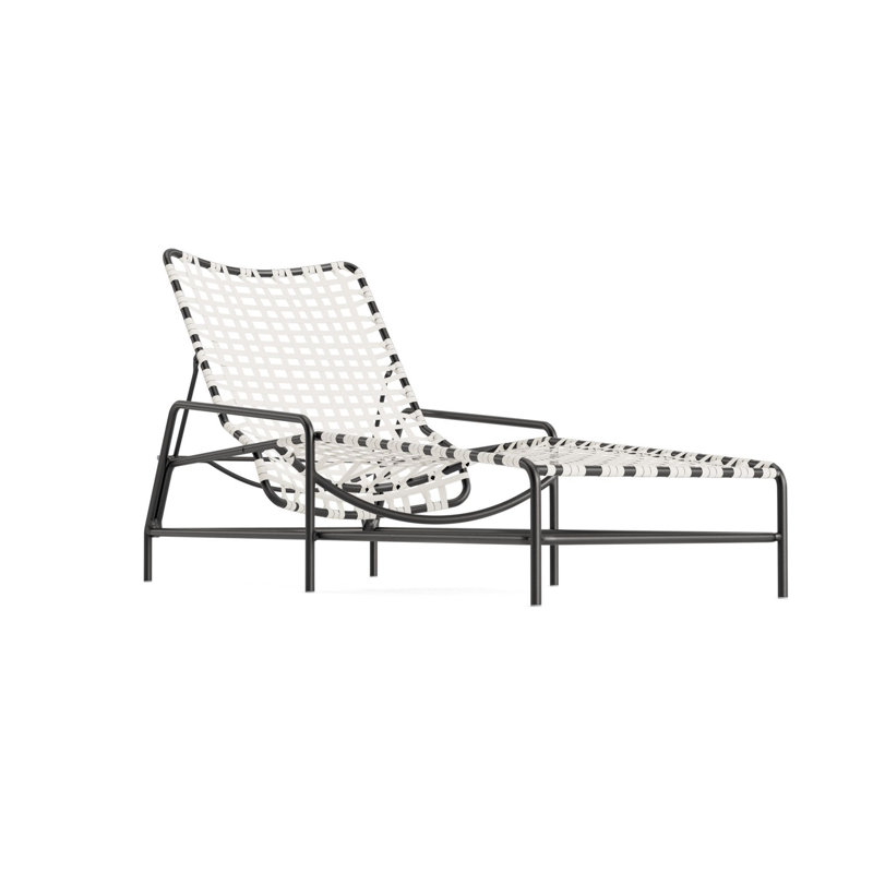 Kantan Outdoor Chaise Lounge, White Lite/Textured Pewter
