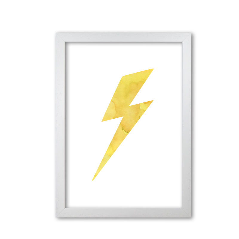 Thunderbolt - Painting, 85 cm H x 60 cm W x 5 cm D, White Grain Frame