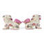 Lucky Foo Dogs - feuille de tabac rose (ensemble de 2)