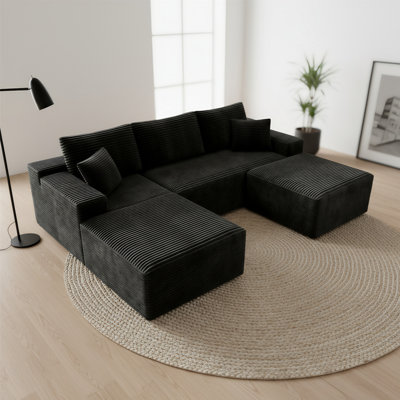 Siège de canapé modulaire en tissu 104,3 pouces