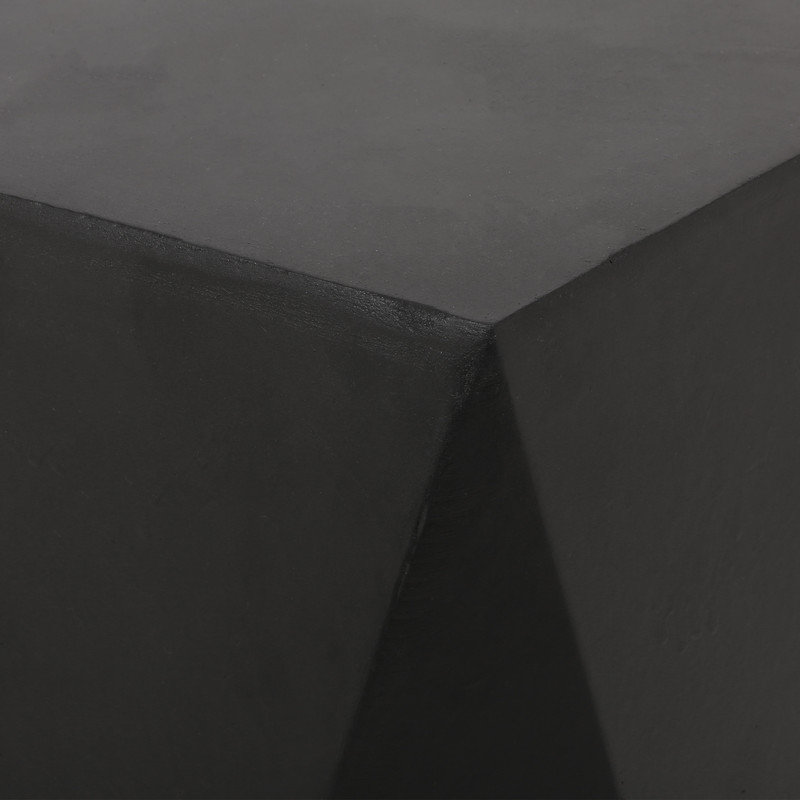 Black Geometric Pentagon Lightweight Concrete Side Table, Indoor & Outdoor Use