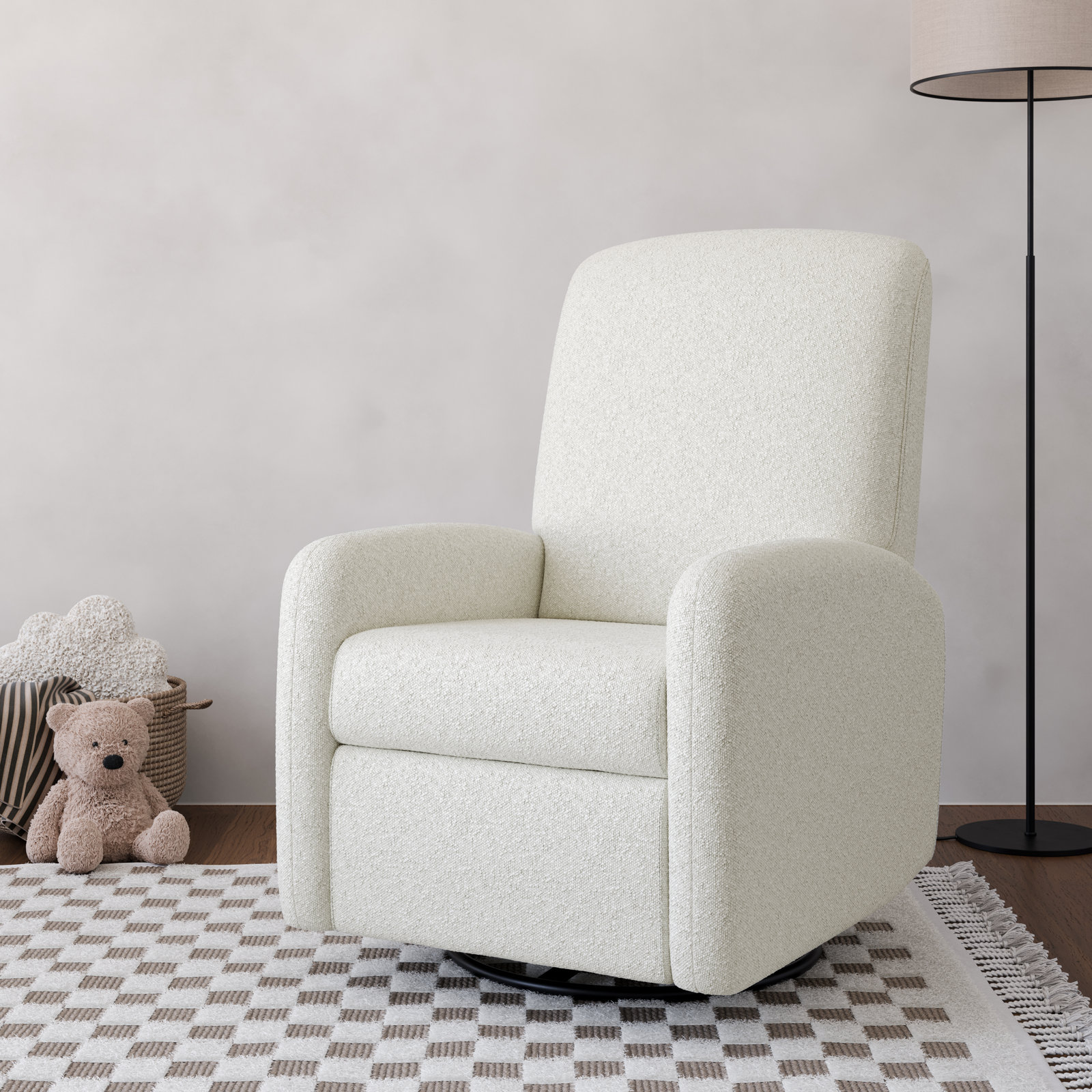 Bellwood Swivel Nursery Chair, Ivory Boucle