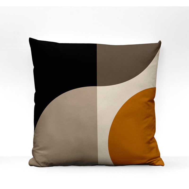 Coussin intérieur / extérieur en polyester filé Yesna, 15 po x 15 po, Orange