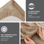 Très grand drap 4 pièces taupe - 100% ultra doux et confortable brossé des deux côtés avec des draps-housses plats 2 taies d'oreiller couleur lavable à la machine entièrement élastique