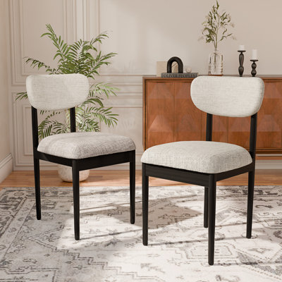 Modern Upholstered Dining Chair with Solid Wood Legs Side Chair for Kitchen Dining Room Living Room