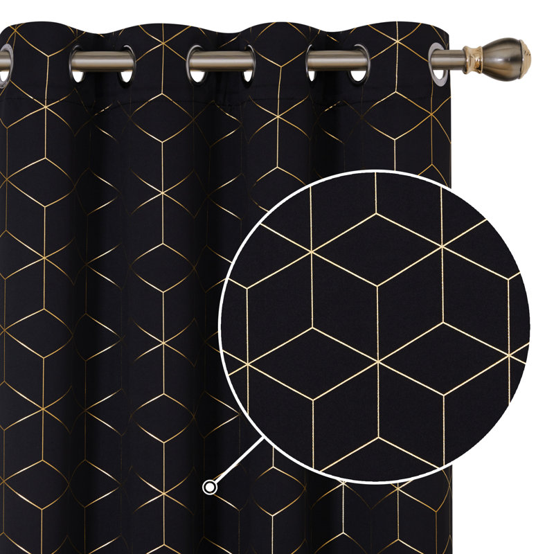 Malone Room Darkening Thermal Curtain, Black, Width 140 x Drop 183cm