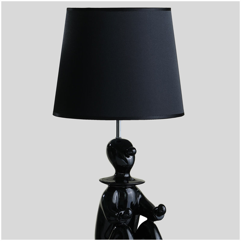 Lampe de table clown moderne 21,25 po, Noir, Noir