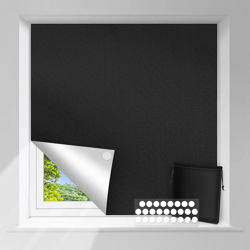 Blackout Curtains For Bedroom Portable Window Blinds Cover Adhesive Thermal Blackout Blinds No Drill Guard Blind For Window Shades Temporary Room Darkening Shades For Skylight RV Dorm, 59X118in, 30 Stickers