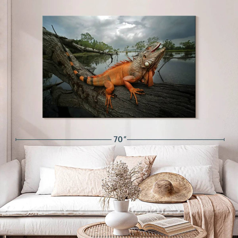 Brampt Orange Iguana, 34" H x 51" W